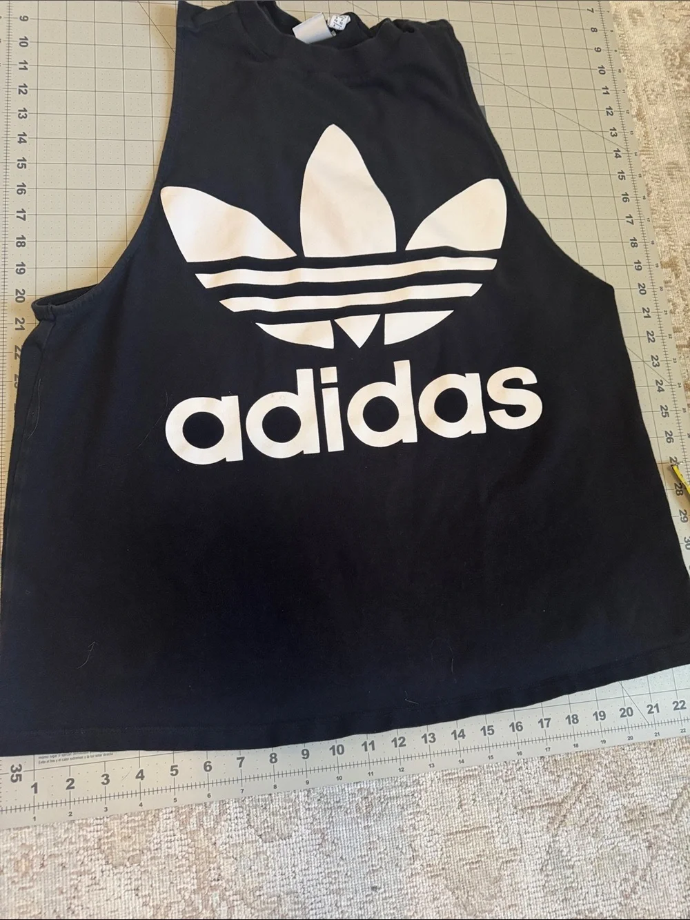 adidas Black Muscle Tee with White Trefoil Logo - Picture 1 of 4